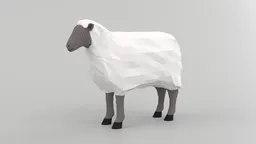 3D geometric sheep model with quad mesh, separate eye objects, suitable for Blender rendering and CG visualization.