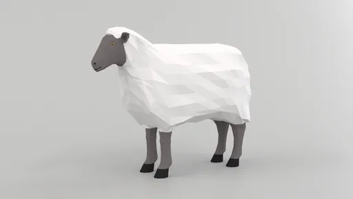 3D geometric sheep model with quad mesh, separate eye objects, suitable for Blender rendering and CG visualization.