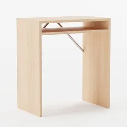 Sleek modern wooden 3D model desk for Blender, ideal for virtual office and study room setups.