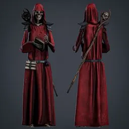 Skeleton mage Rigged Game Ready