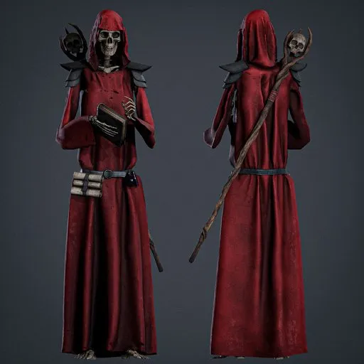 Skeleton mage Rigged Game Ready