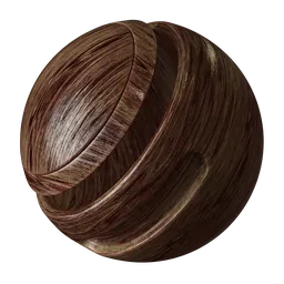 High-resolution PBR wood texture in brown with realistic grain for 3D modeling and rendering in Blender.