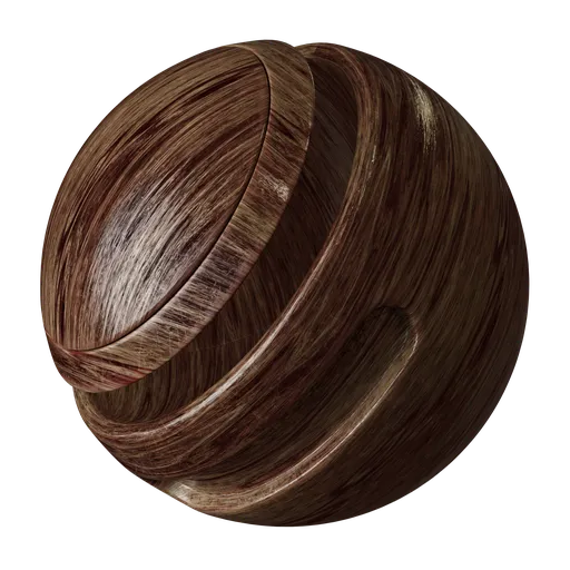 High-resolution PBR wood texture in brown with realistic grain for 3D modeling and rendering in Blender.