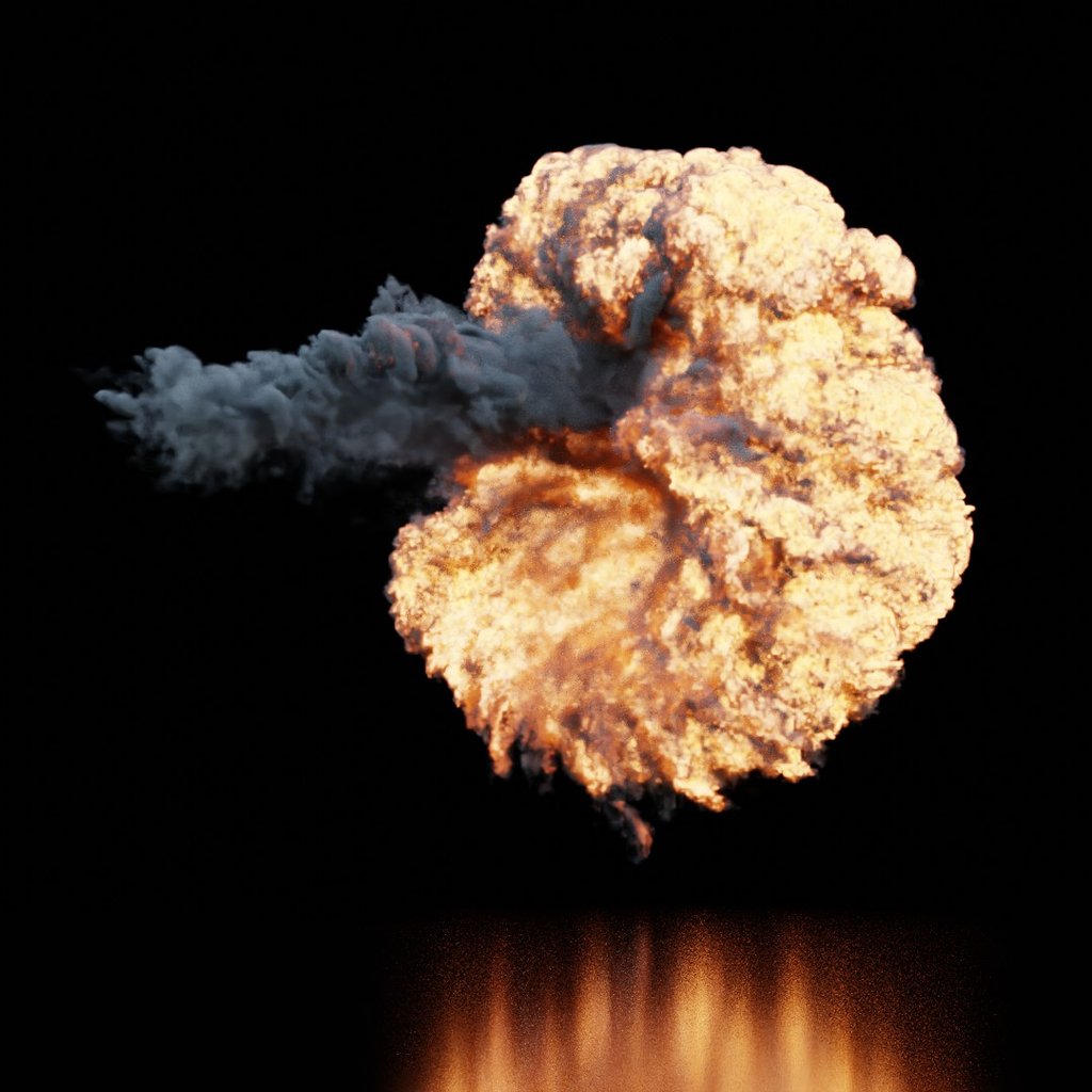 Aerial Explosion Static | FREE Simulations models | BlenderKit