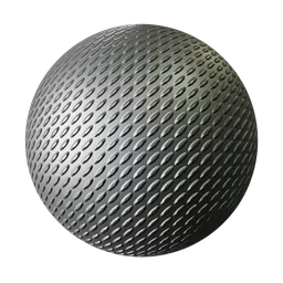 High-resolution PBR metal material with a dimpled texture for 3D models in Blender and other software.