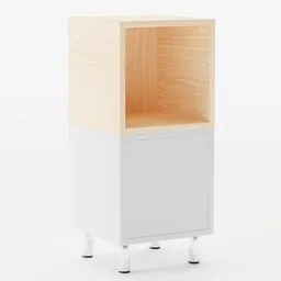 "Get organized with Eket lockers, a sleek and stylish wardrobe 3D model from Ikea's Eket series, made with Blender 3D. Designed with Swedish simplicity and inspired by Okada Beisanjin, this white and wood cabinet features a drawer and customizable storage options to fit any interior design."