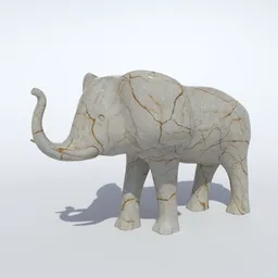 Marble Elephant Decoration Statue