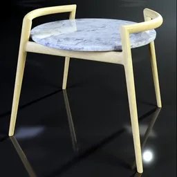 "Restaurant-Bar Coffee Table in Marble & Wood Design - BlenderKit 3D Model for Blender 3D."