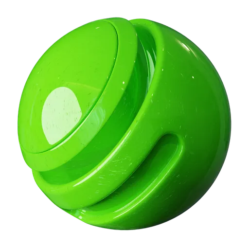 High-Gloss Scratched green plastic