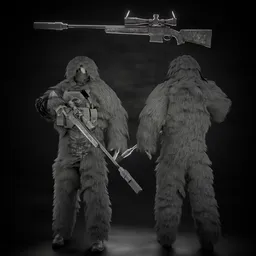 Ghillie Suit Sniper (Rigged)