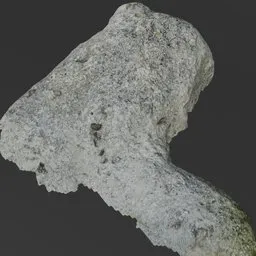 Detailed 3D scanned remeshed concrete with baked textures suitable for Blender rendering.