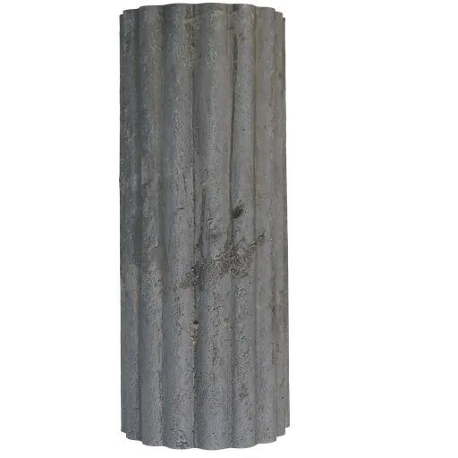 Realistic textured 3D pillar model showcasing quad topology, optimized for Blender 3D use.