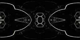 Symmetrical sci-fi space station corridor HDR lighting for 3D scene rendering