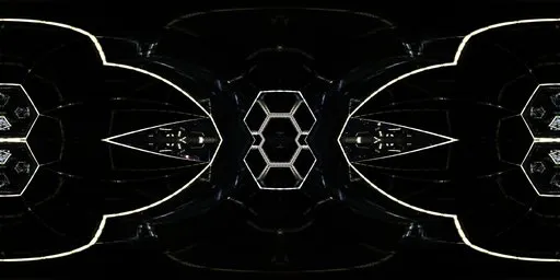 Symmetrical sci-fi space station corridor HDR lighting for 3D scene rendering