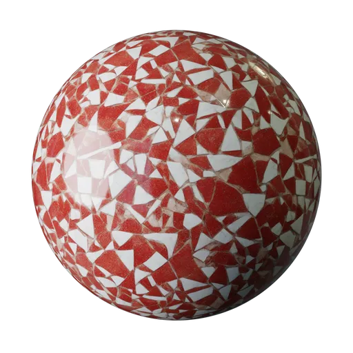 Red and White Terrazzo Mosaic