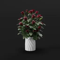 Red Rose Potted Plant