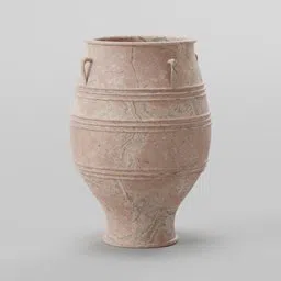 Highly detailed Blender 3D model of an aged terracotta pot with texture and handles.