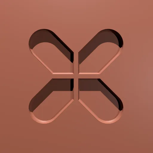 3D Rounded Cross Brush for sculpting hard surfaces in Blender, creates intersecting grooves on models.