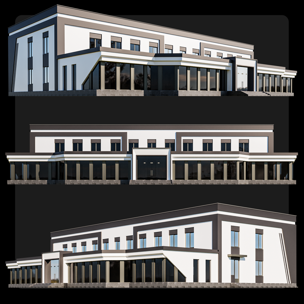 Modern Building 04 | Commercial Buildings Models | BlenderKit