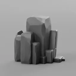 Stylized rock cluster sculpture
