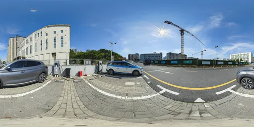 Daytime parking lot
