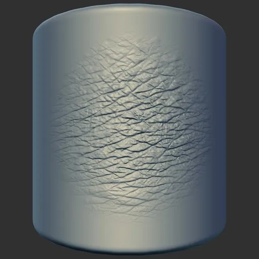3D sculpting brush effect for reptile skin texture in Blender, showcasing intricate scale details.
