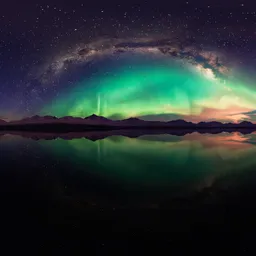 Magical Aurora Night Landscape