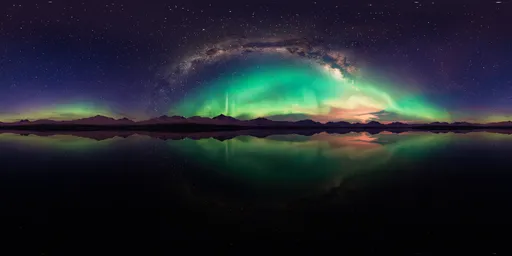 Magical Aurora Night Landscape