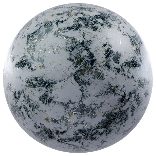 High-quality PBR Marble texture with golden splashes for 3D rendering and interior design.