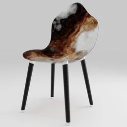 "Get trendy with this Glass Chair 3D model, featuring a flowing curve and procedural smokey pattern. Perfect for your Blender 3D creations in the regular-chair category. Inspired by Willem de Poorter and featured on Z Brush, this model is sure to impress."