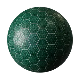 High-resolution PBR Flower Hexagonal Tile texture for 3D modeling in Blender, suitable for architectural visualizations.