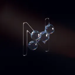 Abstract Glass Spheres Structure Scene