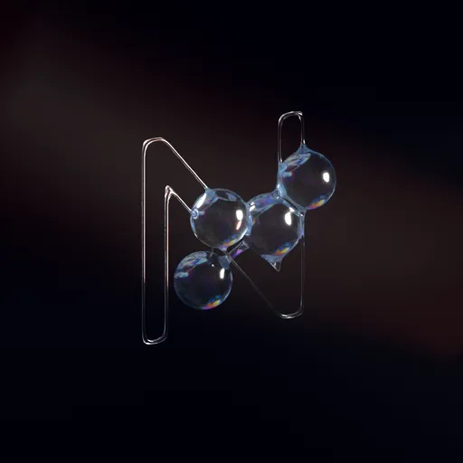 Abstract Glass Spheres Structure Scene