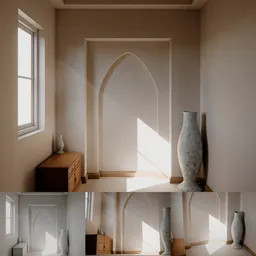 Calm Interior with Arch Detail