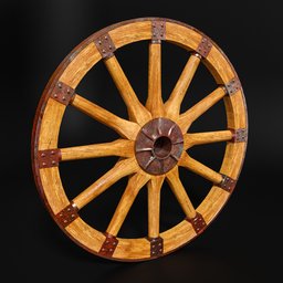 Old wooden wheel with iron fittings