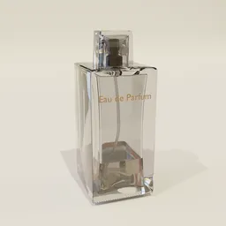 "3D model of a perfume flask for Blender 3D. Rendered with raytracing for realistic cedar and reflected textures. Inspired by Eugène Isabey and suitable for simplified realism. Compatible with Blender cycles."