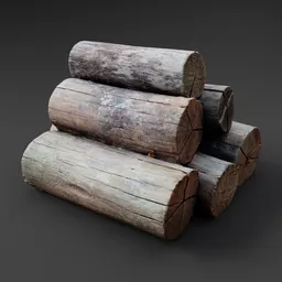 Photogrammetry Wood Logs Stack