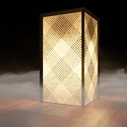 Detailed 3D model of a modern geometric-patterned table lamp rendered in Blender.