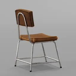 "Get the perfect 3D model for your Blender 3D project with this hyperrealistic brown leather chair. The steel legs add a modern touch to the stylish design. Ideal for a variety of settings, from the American school to the Soviet era and beyond."