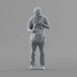 Lowpoly Guy looks into his bag