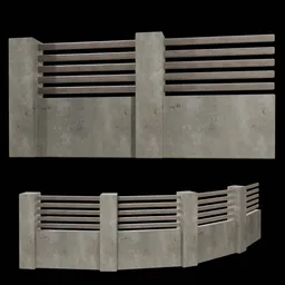 Modular Curved Concrete Fence