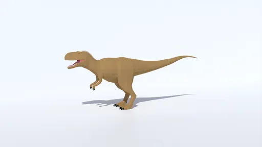 Low Poly Abelisaurus 3D model with separate mesh teeth and eyes, ideal for CG visualization and Blender renderings.