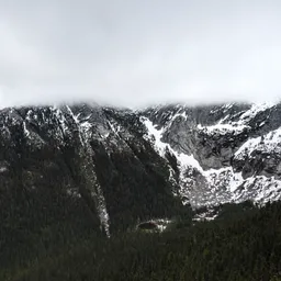 Overcast Cloudy Mountain Landscape