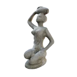 Kneeling Woman Balancing Vase Sculpture