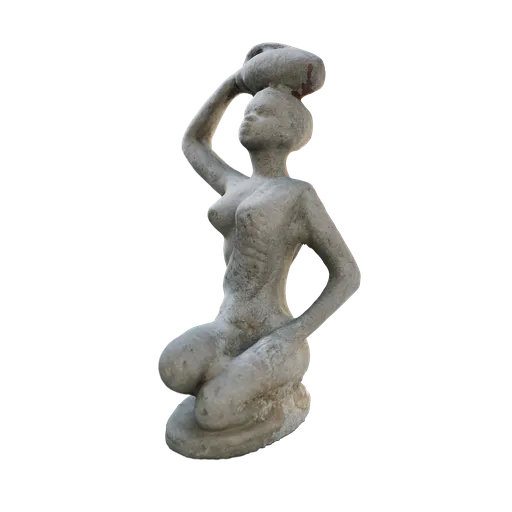 Kneeling Woman Balancing Vase Sculpture