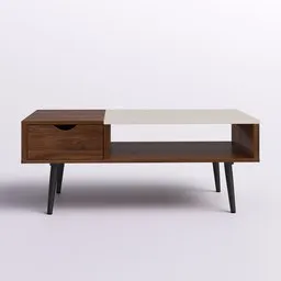 Modern Wood & Marble Coffee Table