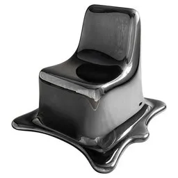 Black Chrome Melting Chair