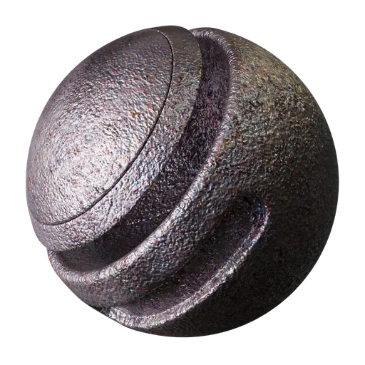 2K PBR rusty metal texture for 3D modeling in Blender, depicting realistic corrosion and oxidation effects for materials.