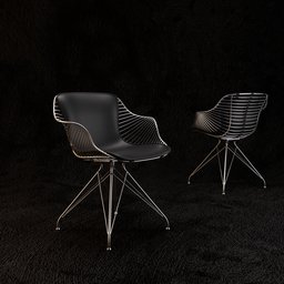 O&d wire dining chair black chrome