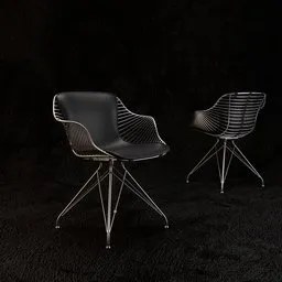 O&d wire dining chair black chrome
